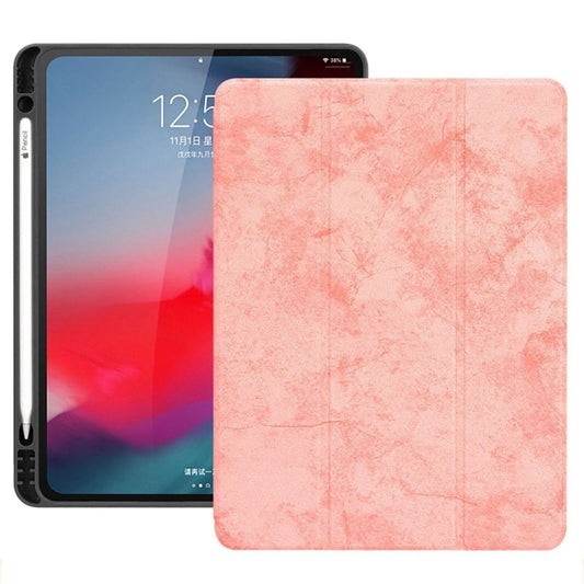 Horizontal Flip Leather Case with Pen Slot Three-folding Holder & Wake-up / Sleep Function for iPad Air 13 2024 / 2025 / Pro 12.9 (2018)(Pink) by buy2fix