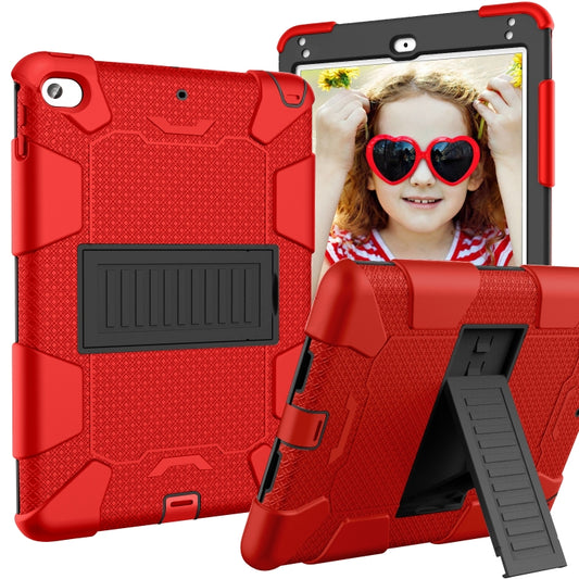 Shockproof Two-color Silicone Protection Shell for iPad Mini 2019 & 4, with Holder (Red+Black) - iPad mini (2019) / mini 5 Cases by buy2fix | Online Shopping UK | buy2fix