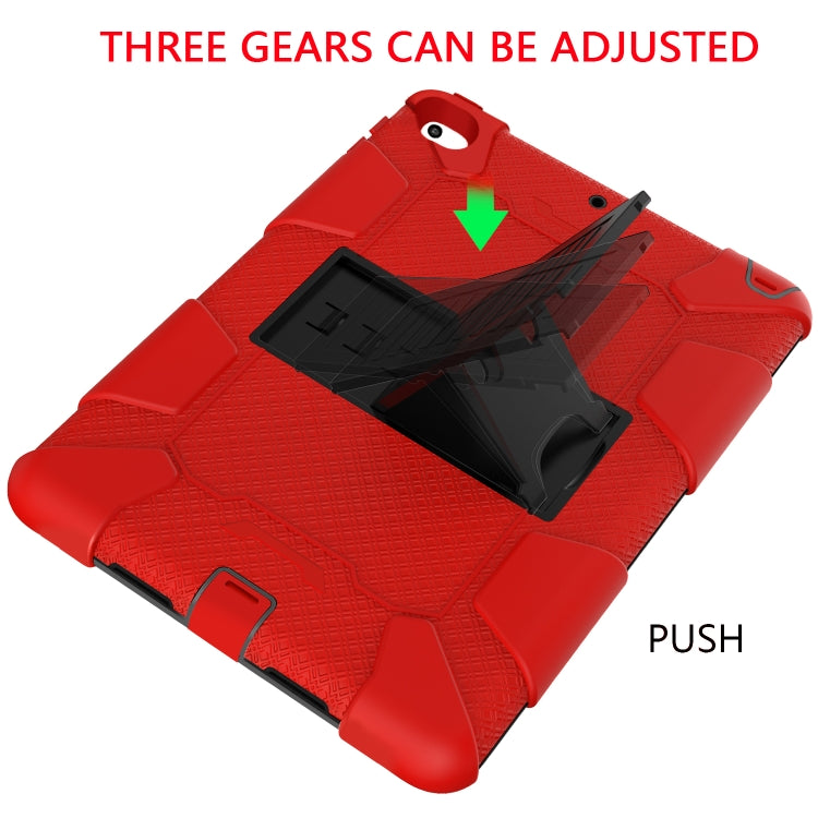 Shockproof Two-color Silicone Protection Shell for iPad Mini 2019 & 4, with Holder (Red+Black) - iPad mini (2019) / mini 5 Cases by buy2fix | Online Shopping UK | buy2fix