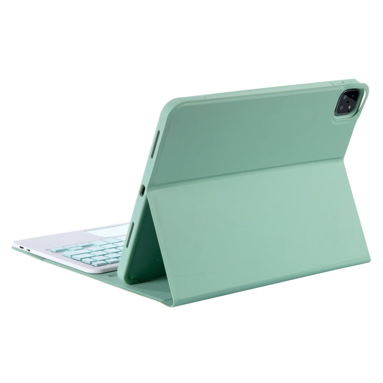 YT11B-A Detachable Candy Color Bluetooth Keyboard Leather Tablet Case with Touch Pad & Pen Slot & Holder for iPad Pro 11 2022 / 2021 / Air 5 / Air 4 (Light Green) by buy2fix