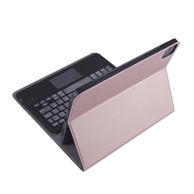 A11B-A Ultra-thin ABS Detachable Bluetooth Keyboard Tablet Case with Touchpad & Pen Slot & Holder for iPad Pro 11 2022 / 2021 / Air 5 / Air 4 (Rose Gold) by buy2fix