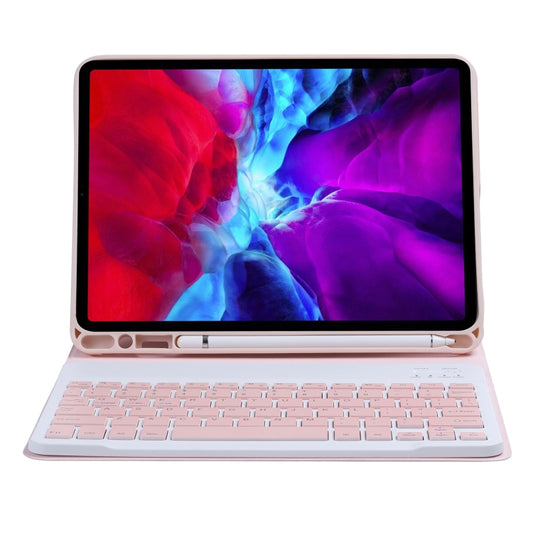 C-11B Detachable Candy Color Bluetooth Keyboard Leather Tablet Case with Pen Slot & Holder for iPad Pro 11 2022 / 2021 / Air 5 / Air 4 (Pink) by buy2fix