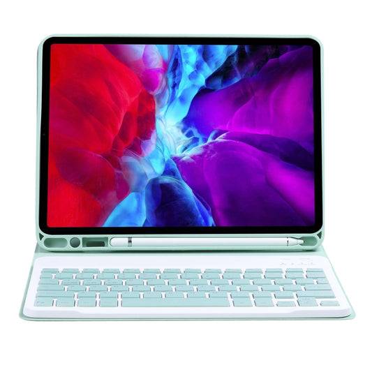 C-11B Detachable Candy Color Bluetooth Keyboard Leather Tablet Case with Pen Slot & Holder for iPad Pro 11 2022 / 2021 / Air 5 / Air 4 (Light Green) by buy2fix