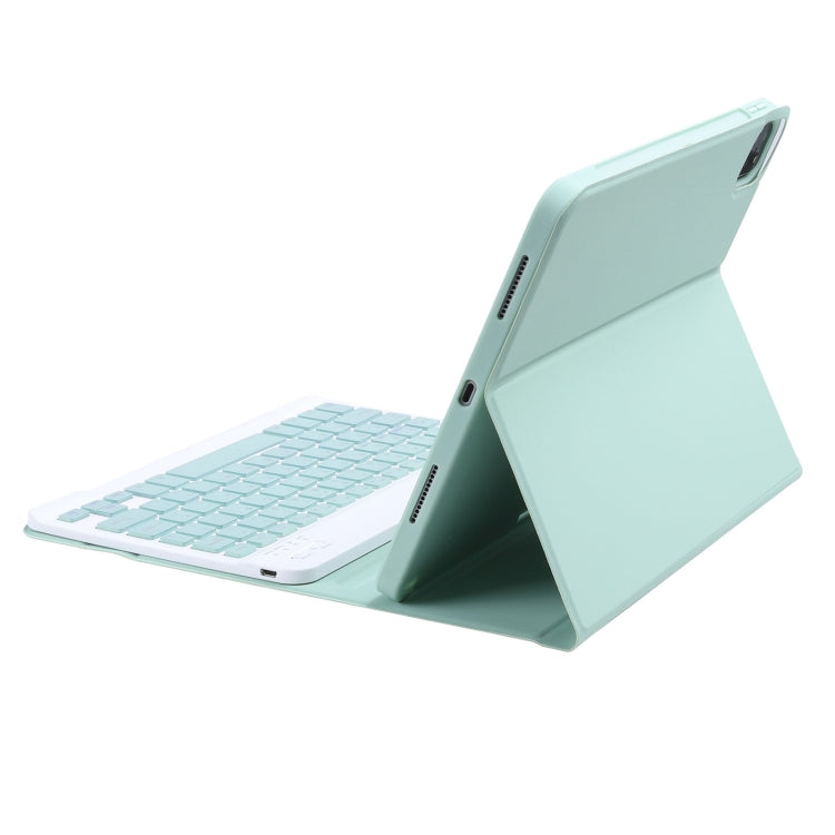 C-11B Detachable Candy Color Bluetooth Keyboard Leather Tablet Case with Pen Slot & Holder for iPad Pro 11 2022 / 2021 / Air 5 / Air 4 (Light Green) by buy2fix