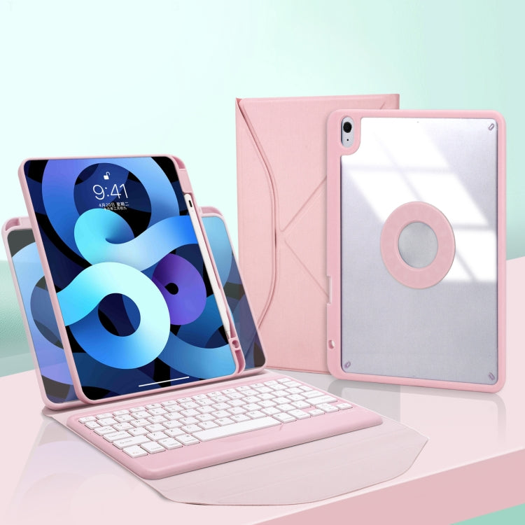 Z102B Pen Slot Bluetooth Keyboard Leather Tablet Case For iPad 10.2 2021/2020/2019 (Pink) by buy2fix