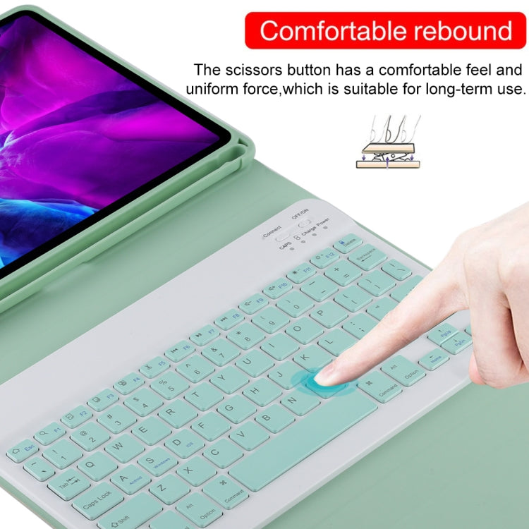 TG11B Detachable Bluetooth Green Keyboard + Microfiber Leather Tablet Case for iPad Pro 11 inch (2020), with Pen Slot & Holder (Green) by buy2fix