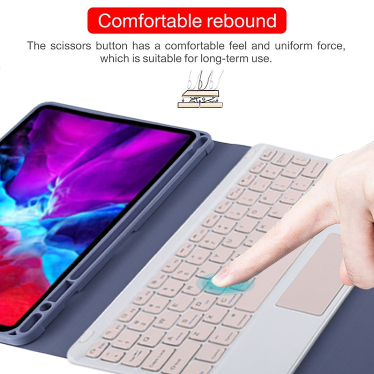 TG11BC Detachable Bluetooth Pink Keyboard Microfiber Leather Tablet Case for iPad Pro 11 inch (2020), with Touchpad & Pen Slot & Holder (Purple) by buy2fix