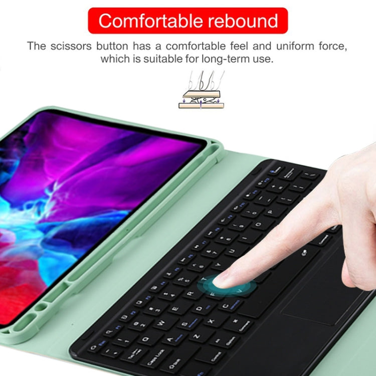 TG11BC Detachable Bluetooth Black Keyboard Microfiber Leather Tablet Case for iPad Pro 11 inch (2020), with Touchpad & Pen Slot & Holder (Green) by buy2fix