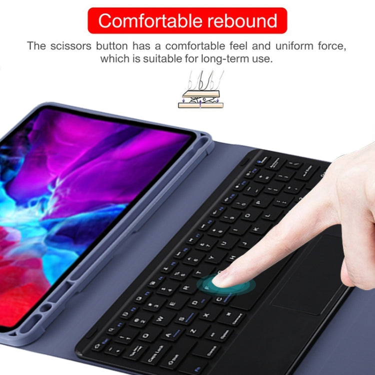 TG11BC Detachable Bluetooth Black Keyboard Microfiber Leather Tablet Case for iPad Pro 11 inch (2020), with Touchpad & Pen Slot & Holder (Purple) by buy2fix