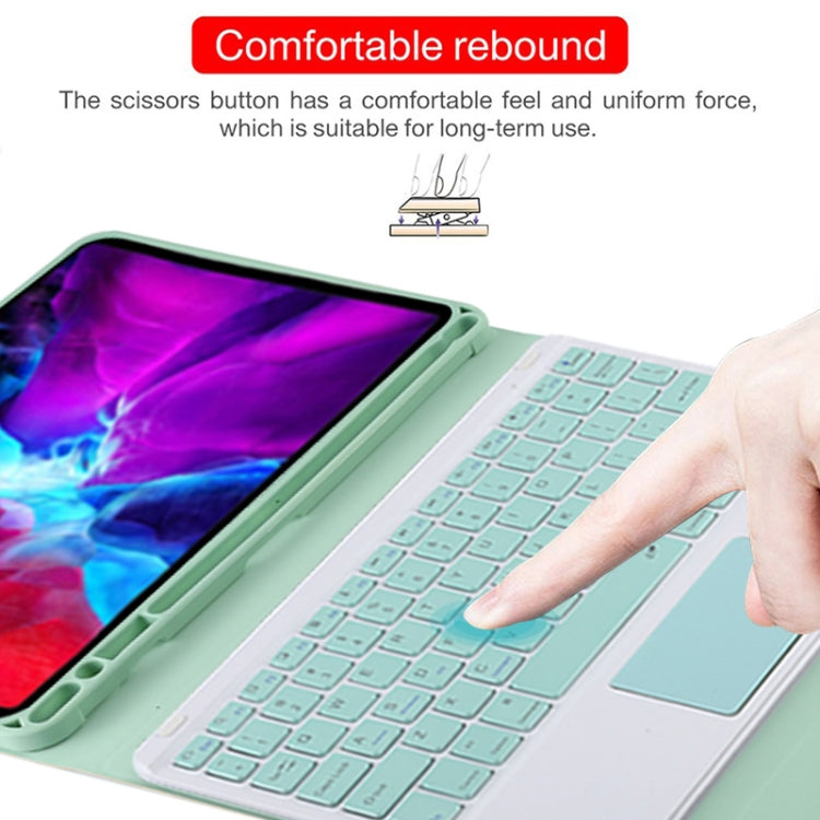TG11BC Detachable Bluetooth Green Keyboard Microfiber Leather Tablet Case for iPad Pro 11 inch (2020), with Touchpad & Pen Slot & Holder (Green) by buy2fix