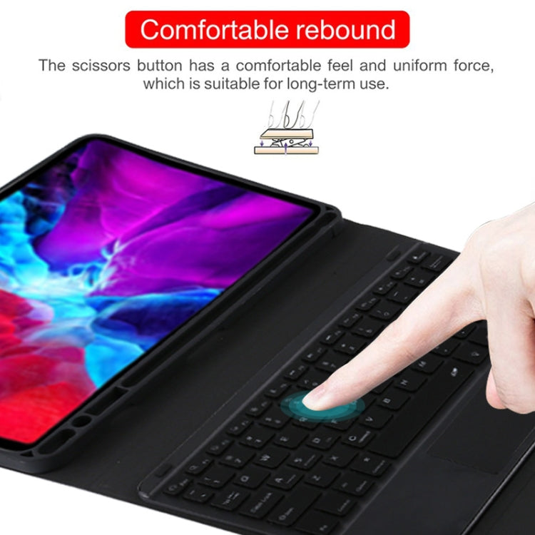 TG11BCS Detachable Bluetooth Black Keyboard Microfiber Leather Tablet Case for iPad Pro 11 inch (2020), with Backlight & Touchpad & Pen Slot & Holder (Black) by buy2fix