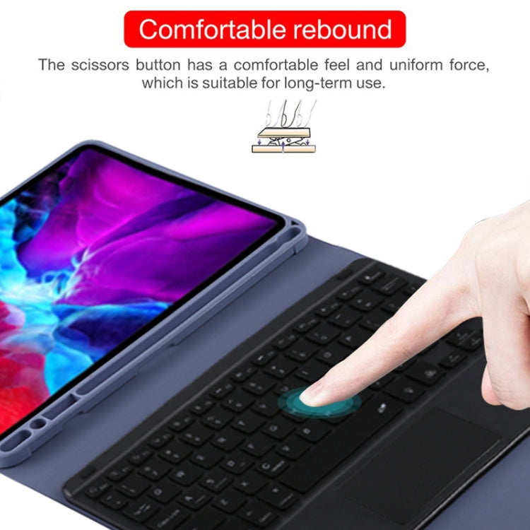 TG11BCS Detachable Bluetooth Black Keyboard Microfiber Leather Tablet Case for iPad Pro 11 inch (2020), with Backlight & Touchpad & Pen Slot & Holder (Purple) by buy2fix
