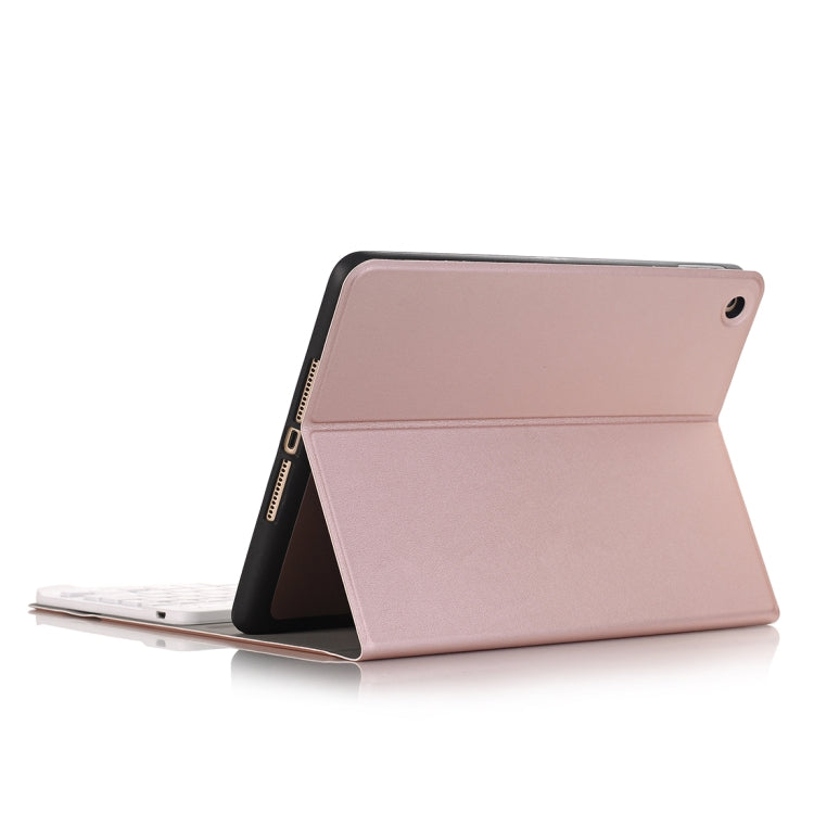 A102B For iPad 10.2 inch 2019 Ultra-thin Detachable Bluetooth Keyboard Leather Tablet Case with Stand & Pen Slot Function (Rose Gold) by buy2fix