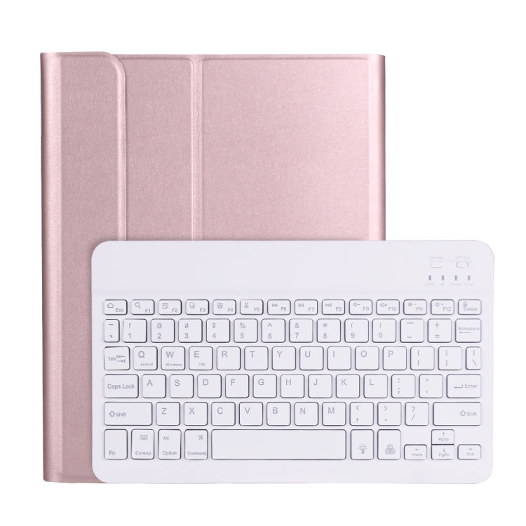 A11BS 2020 Ultra-thin ABS Detachable Bluetooth Keyboard Tablet Case for iPad Pro 11 2022 / 2021 / Air4 / Air5, with Backlight & Pen Slot & Holder (Rose Gold) by buy2fix