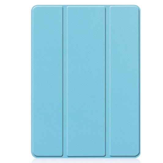 For iPad 10.2 2021 / 2020 / 2019 Custer Texture Horizontal Flip Smart TPU Leather Case with Sleep / Wake-up Function & Three-folding Holder & Pen Slot(Sky Blue) - iPad 10.2 Cases by buy2fix | Online Shopping UK | buy2fix