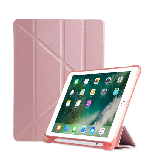 Multi-folding Shockproof TPU Protective Case for iPad 9.7 (2018) / 9.7 (2017) / air / air2, with Holder & Pen Slot(Pink) - iPad 9.7 (2018) & (2017) Cases by buy2fix | Online Shopping UK | buy2fix