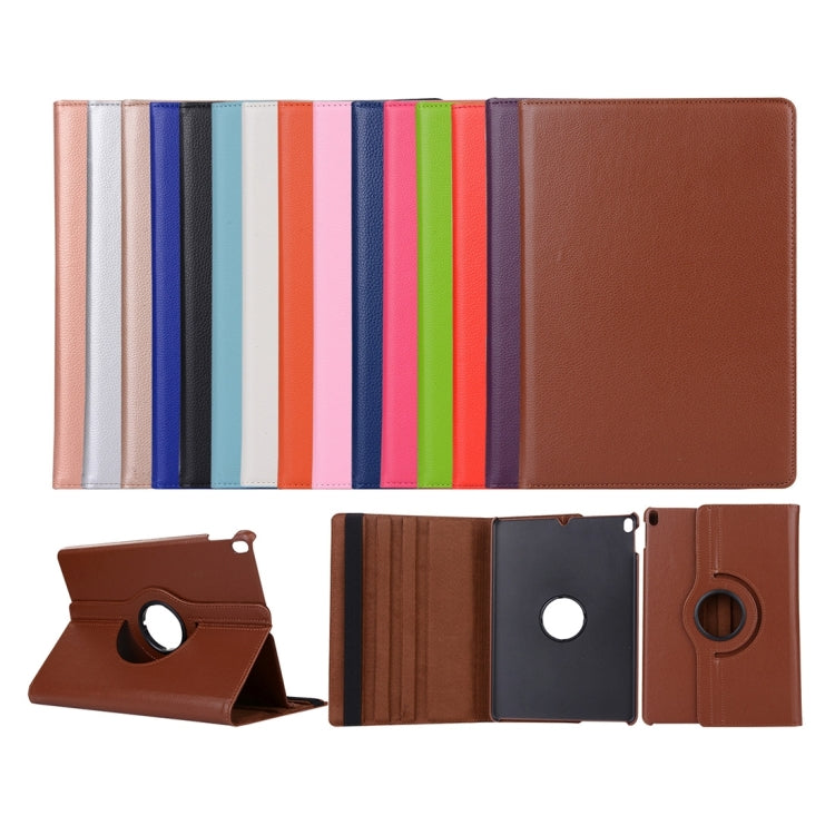 Litchi Texture 360 Degree Spin Multi-function Horizontal Flip Leather Protective Case with Holder for iPad Pro 10.5 inch / iPad Air (2019) (Brown) by buy2fix