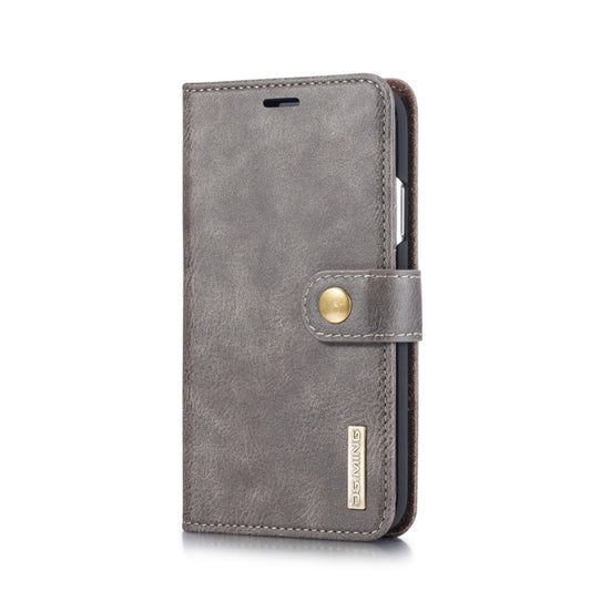 For iPhone XR DG.MING Crazy Horse Texture Flip Detachable Magnetic Leather Case with Holder & Card Slots & Wallet (Grey) - More iPhone Cases by DG.MING | Online Shopping UK | buy2fix