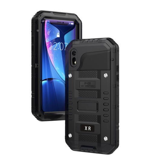 For iPhone XR Waterproof Dustproof Shockproof Zinc Alloy + Silicone Case (Black) - More iPhone Cases by buy2fix | Online Shopping UK | buy2fix