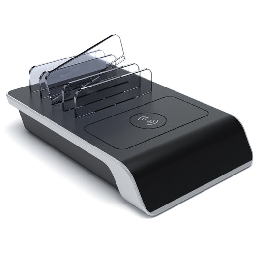 UD09 4 USB Ports Qi Standard Wireless Charger Phone Desktop Stand Holder, AU Plug - Multifunction Charger by buy2fix | Online Shopping UK | buy2fix