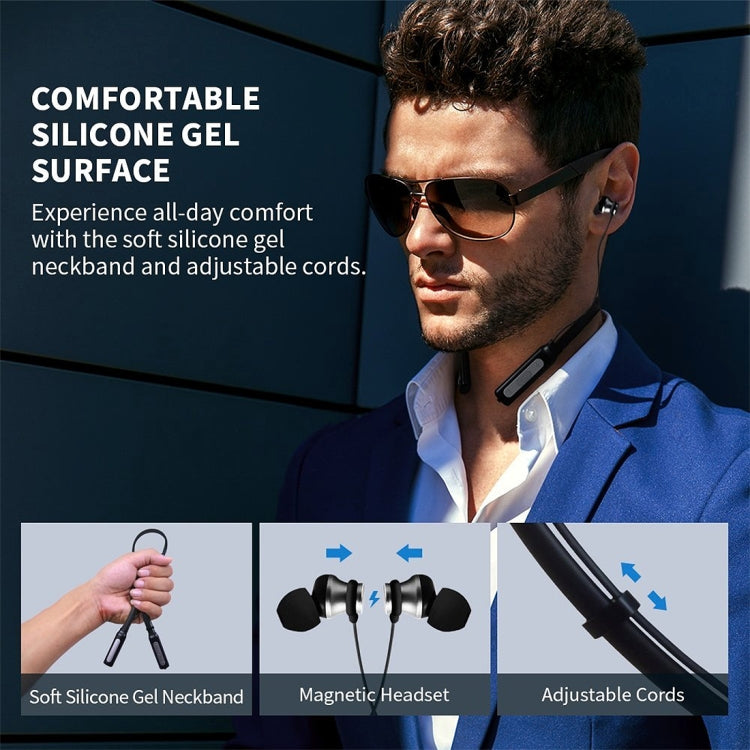 HT1 Magnetic In-Ear Wireless Bluetooth Stereo Headset(Black) by buy2fix