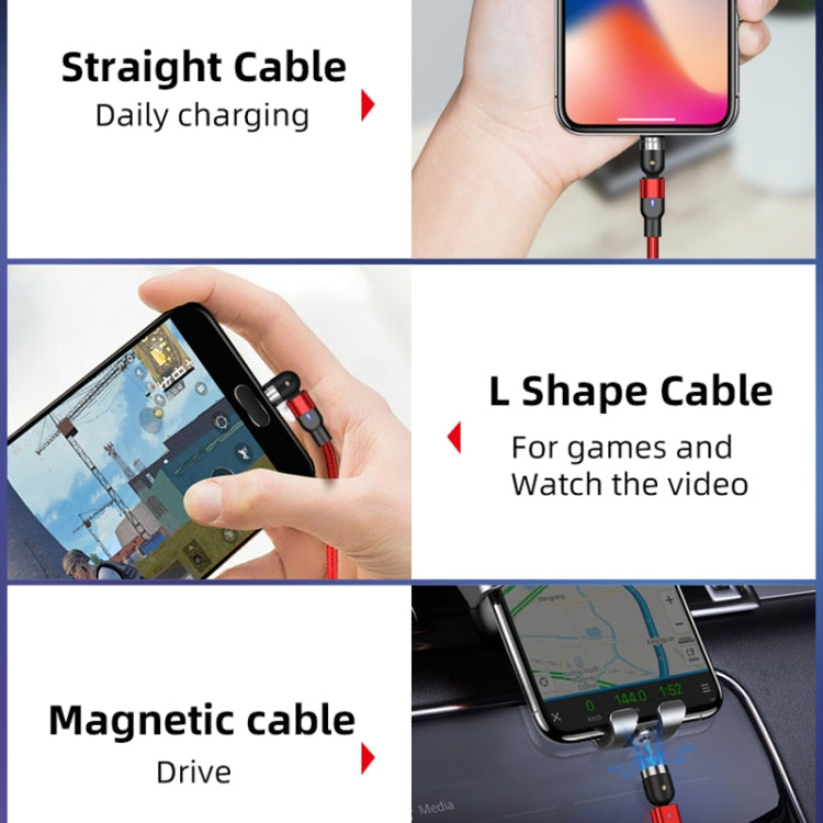2m 2A Output USB to 8 Pin Nylon Braided Rotate Magnetic Charging Cable(Black) by buy2fix