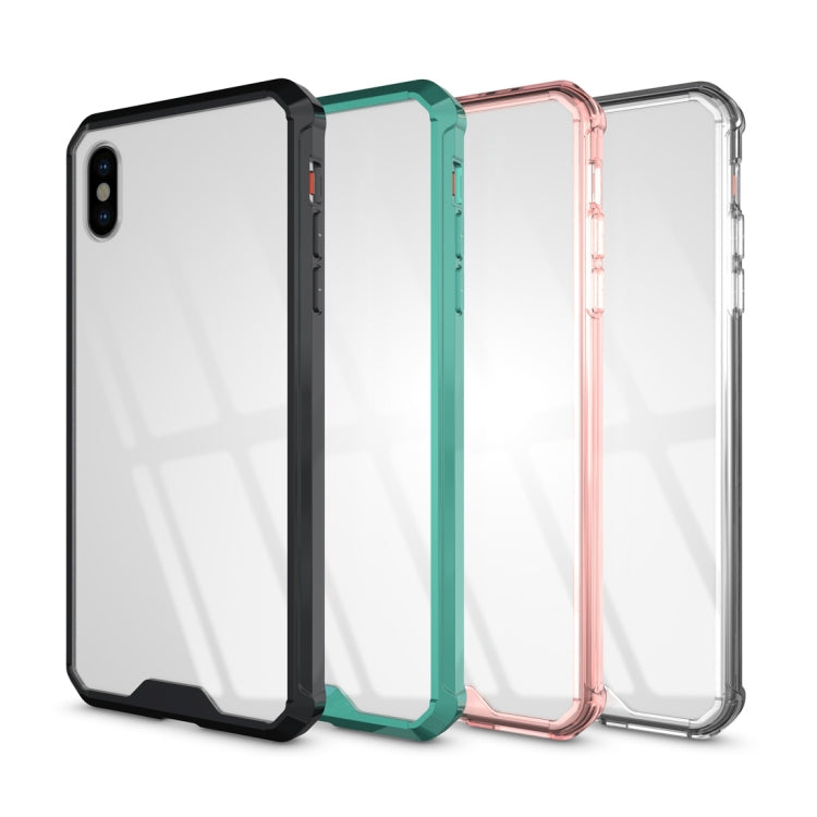 For iPhone XS Max Acrylic + TPU Shockproof Transparent Armor Case (Magenta) by buy2fix
