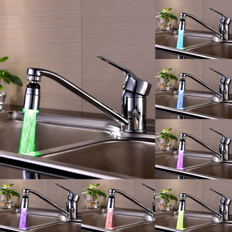 SDF-B9 1 LED ABS Colorful Change LED Faucet Light Water Glow Shower, Size: 58 x 28mm, Interface: 22mm (Silver) by buy2fix