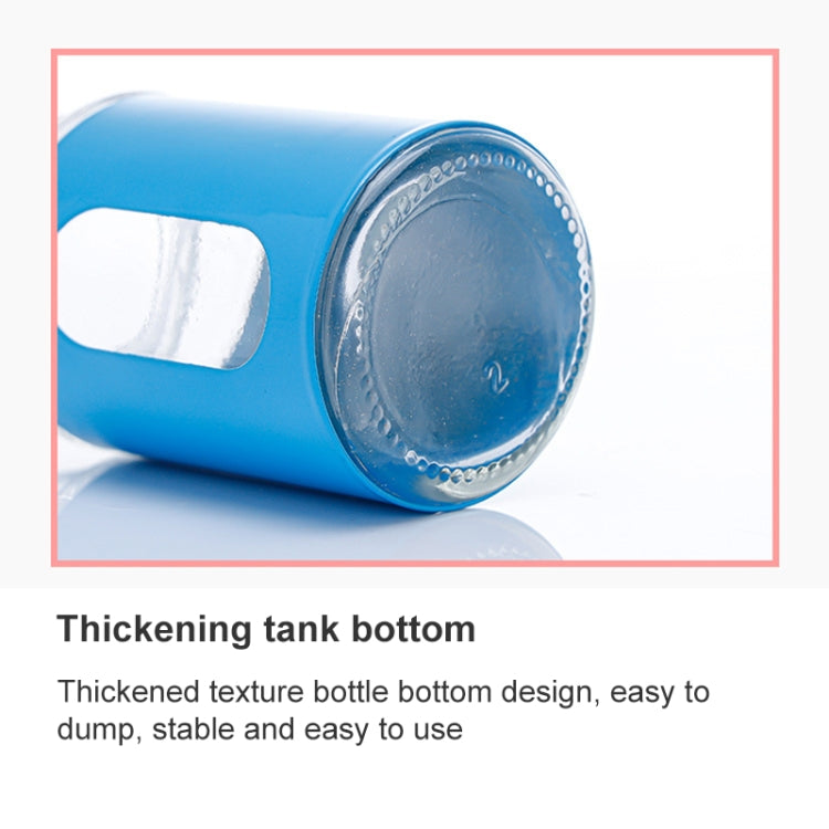 Stainless Steel Lid Glass Seasoning Jar Kitchen Supplies (Blue) by buy2fix