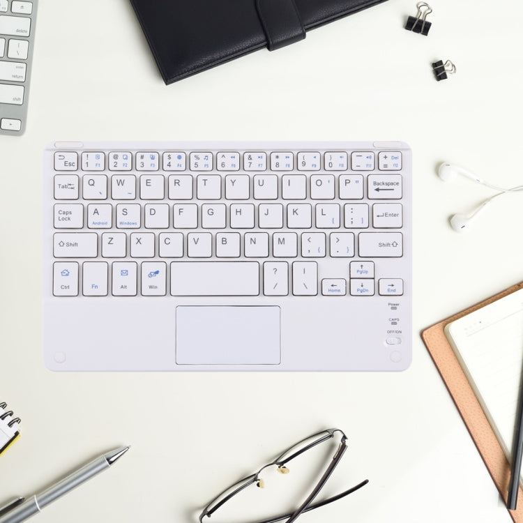 Bluetooth Wireless Keyboard with Touch Panel, Compatible with All Android & Windows 9 inch Tablets with Bluetooth Functions(White) by buy2fix