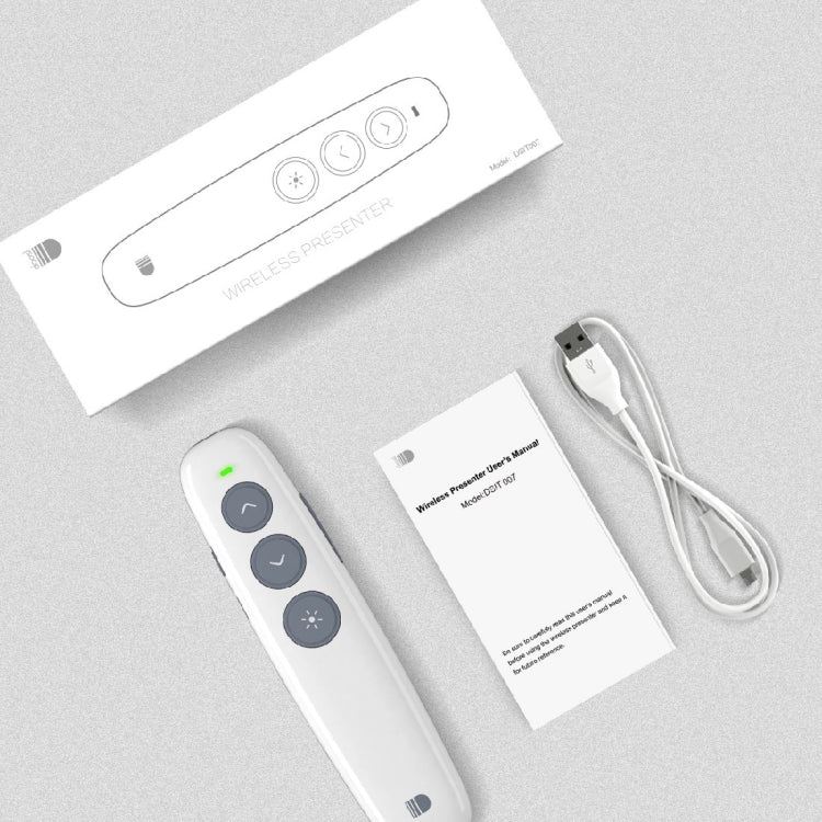 Doosl DSIT007 2.4GHz Rechargeable Powerpoint Presentation Wireless Cliker Remote Control Pen, Control Distance: 10m(White) by DOOSL