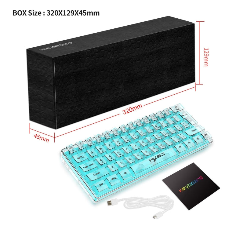 HXSJ V700T 61-key Wired Membrane RGB Backlit Mechanical Keyboard (Transparent) by HXSJ