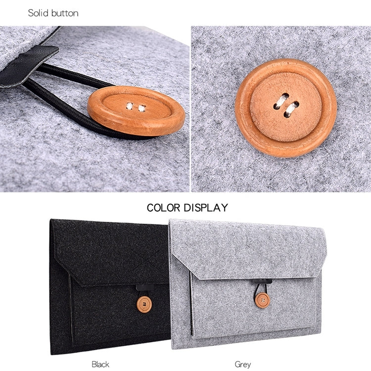 ND06 Multi-purpose Felt Button Laptop Inner Bag for 15.4 inch Laptop(Black) by buy2fix