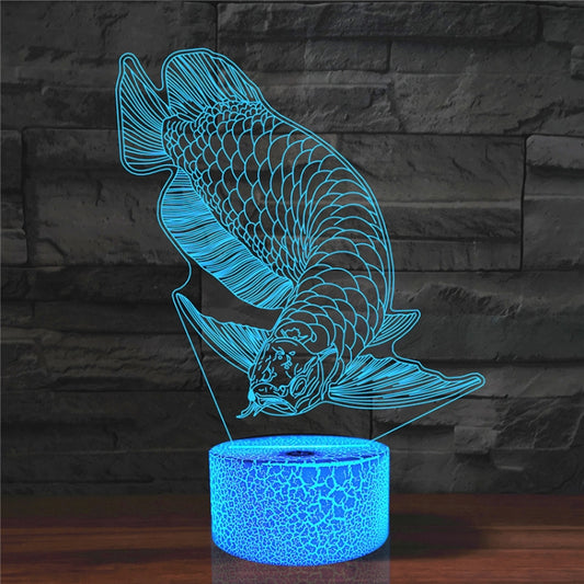 Fish Shape 3D Colorful LED Vision Light Table Lamp, USB & Battery Version by buy2fix