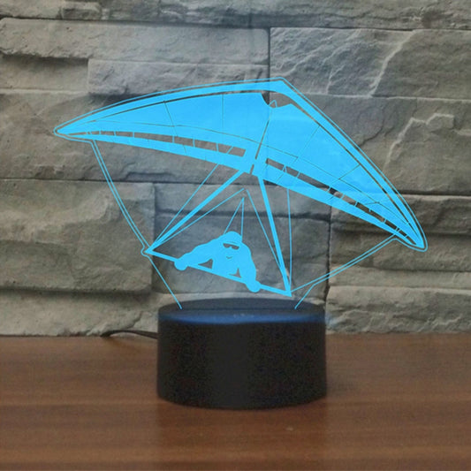 Hang Glider Shape 3D Colorful LED Vision Light Table Lamp, Charging Touch Version by buy2fix