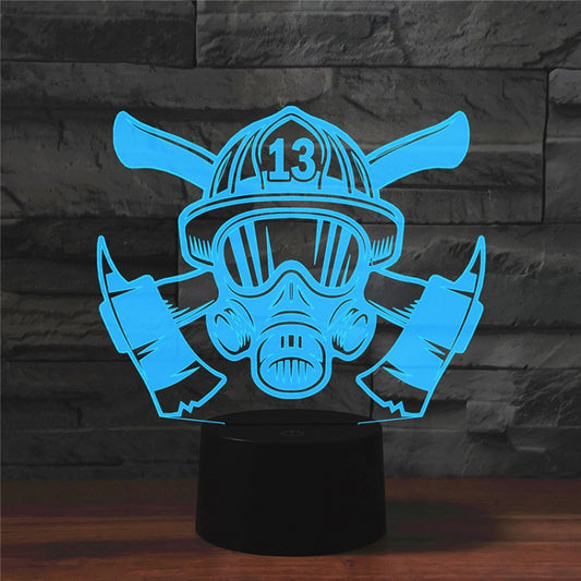Fire Fighting Shape 3D Colorful LED Vision Light Table Lamp, 16 Colors Remote Control Version by buy2fix