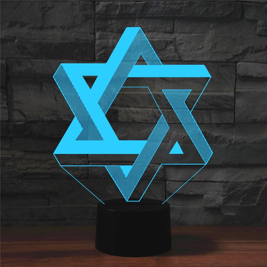 Pentagram Shape 3D Colorful LED Vision Light Table Lamp, USB & Battery Version by buy2fix