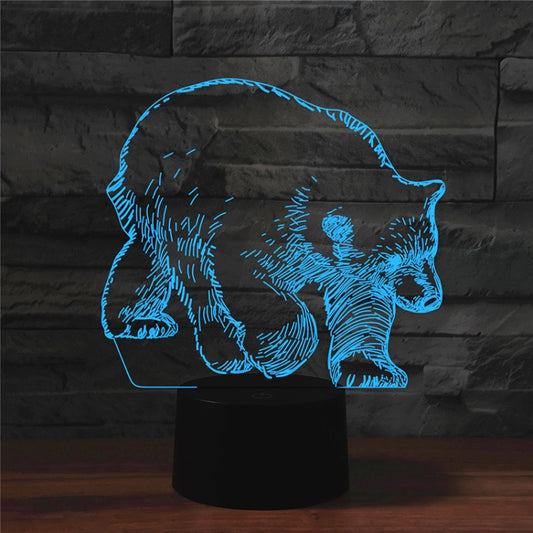 Bear Shape 3D Colorful LED Vision Light Table Lamp, 16 Colors Remote Control Version by buy2fix