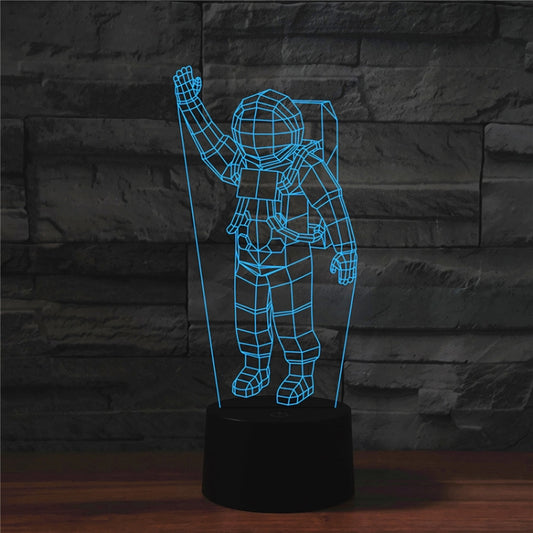 Astronaut Shape 3D Colorful LED Vision Light Table Lamp, Crack Remote Control Version by buy2fix