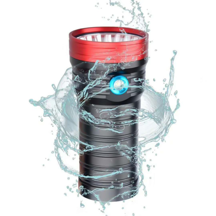 3 Gears, DB18 18xT6, Luminous Flux: 5400lm LED Flashlight, Without Battery (Red Black) by buy2fix