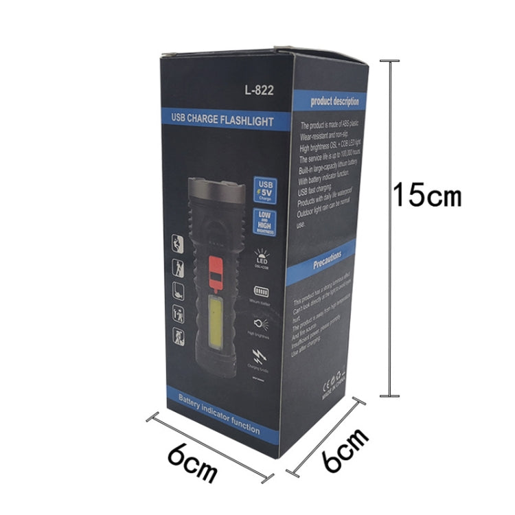 L-822 USB Rechargeable Floodlight Mini Portable LED Flashlight by buy2fix