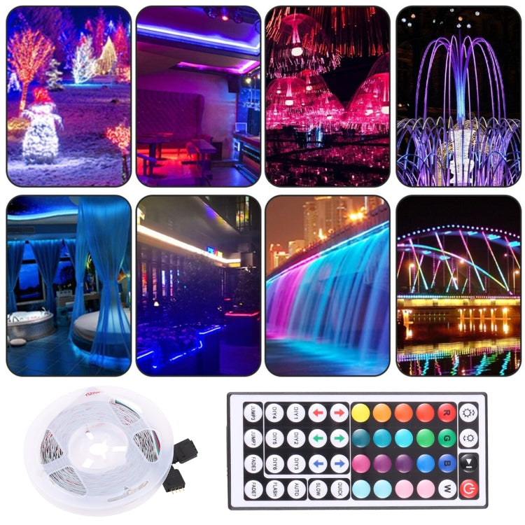 Bare Board 2835 SMD RGB LED Rope Light, 60 LED/m, Length: 5m, 12V 2A 100-240V, with 44-key Remote Control (EU Plug) by buy2fix