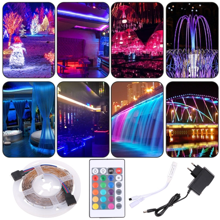 Bare Board 2835 SMD RGB LED Rope Light, 60 LED/m, Length: 5m, 12V 2A 100-240V, with 24-key Remote Control(AU Plug) by buy2fix