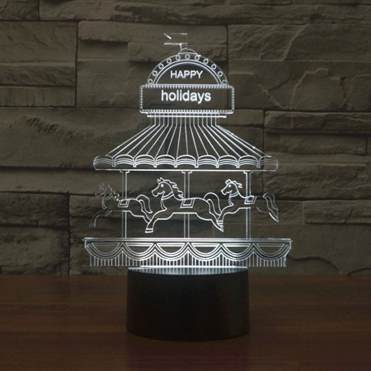 Amusement Park Style 3D Touch Switch Control LED Light , 7 Color Discoloration Creative Visual Stereo Lamp Desk Lamp Night Light by buy2fix