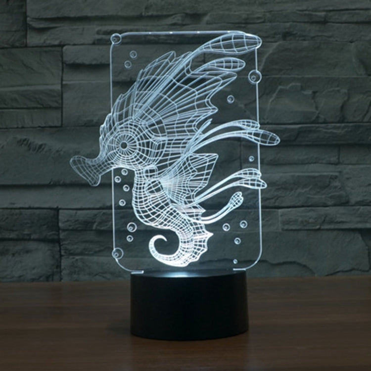 Hippocampus Style 3D Touch Switch Control LED Light , 7 Colour Discoloration Creative Visual Stereo Lamp Desk Lamp Night Light by buy2fix