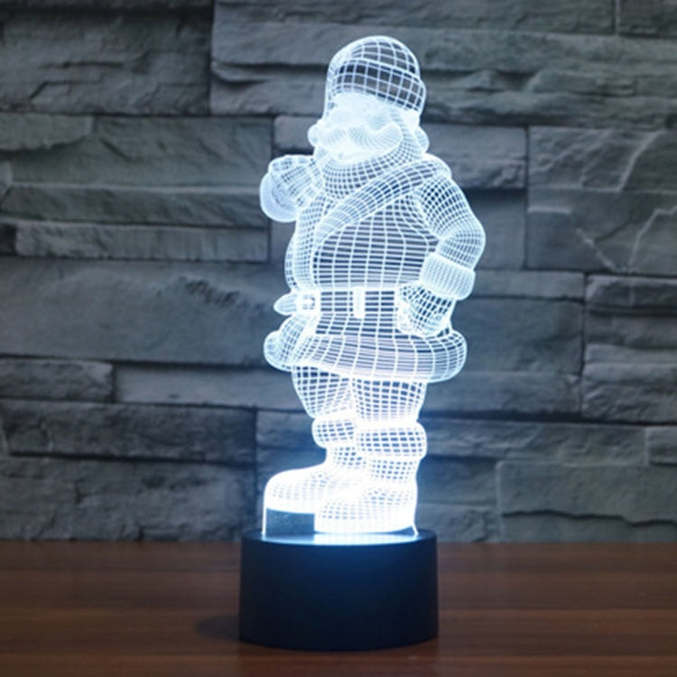 Santa Claus Style 3D Touch Switch Control LED Light , 7 Color Discoloration Creative Visual Stereo Lamp Desk Lamp Night Light by buy2fix