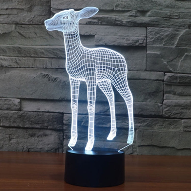 Deer Style 3D Touch Switch Control LED Light , 7 Color Discoloration Creative Visual Stereo Lamp Desk Lamp Night Light by buy2fix