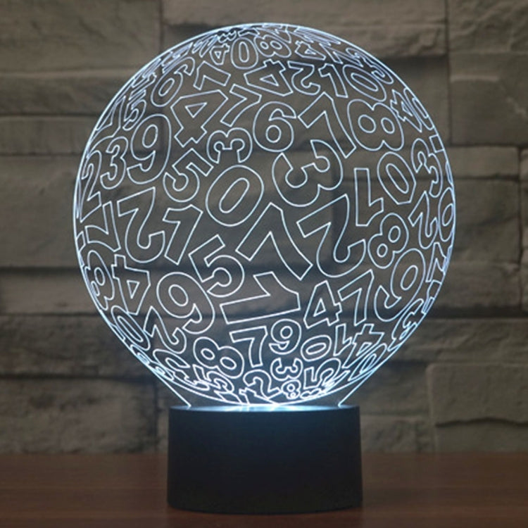 Numbers Style 3D Touch Switch Control LED Light , 7 Color Discoloration Creative Visual Stereo Lamp Desk Lamp Night Light by buy2fix