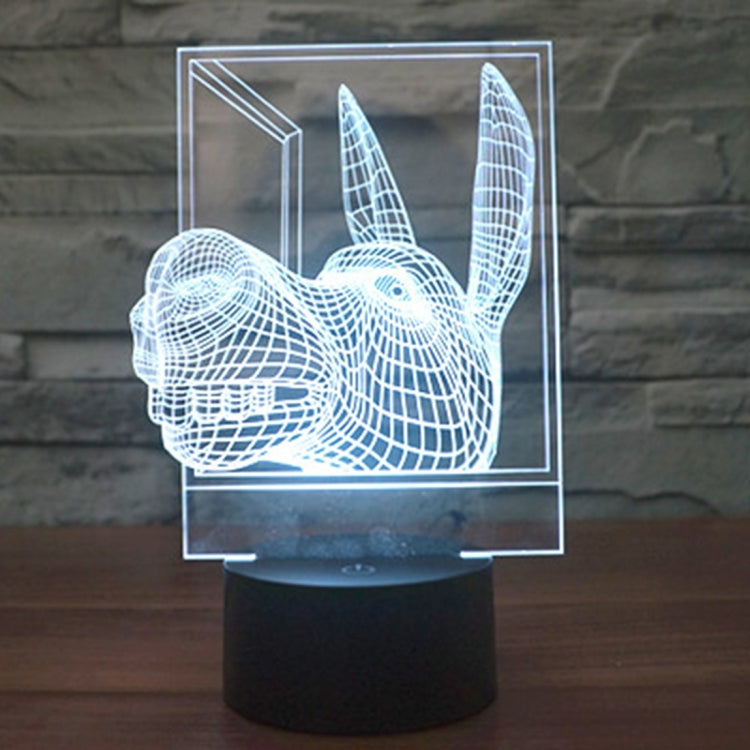 Donkey Shape 3D Touch Switch Control LED Light , 7 Colour Discoloration Creative Visual Stereo Lamp Desk Lamp Night Light by buy2fix