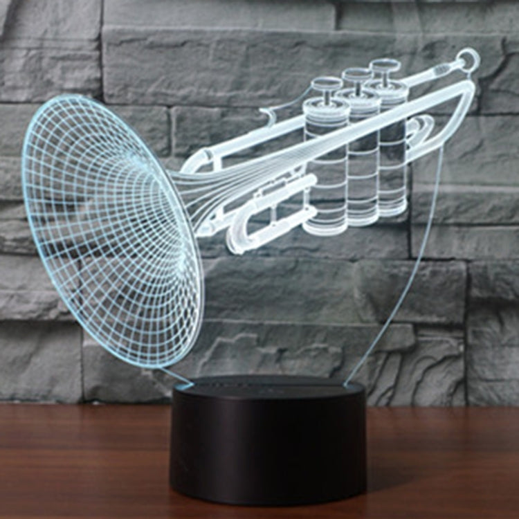Trumpet Shape 3D Touch Switch Control LED Light , 7 Colour Discoloration Creative Visual Stereo Lamp Desk Lamp Night Light by buy2fix